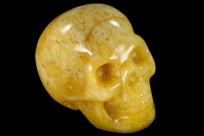 Realistic, Polished Yellow Aventurine Skull #116813